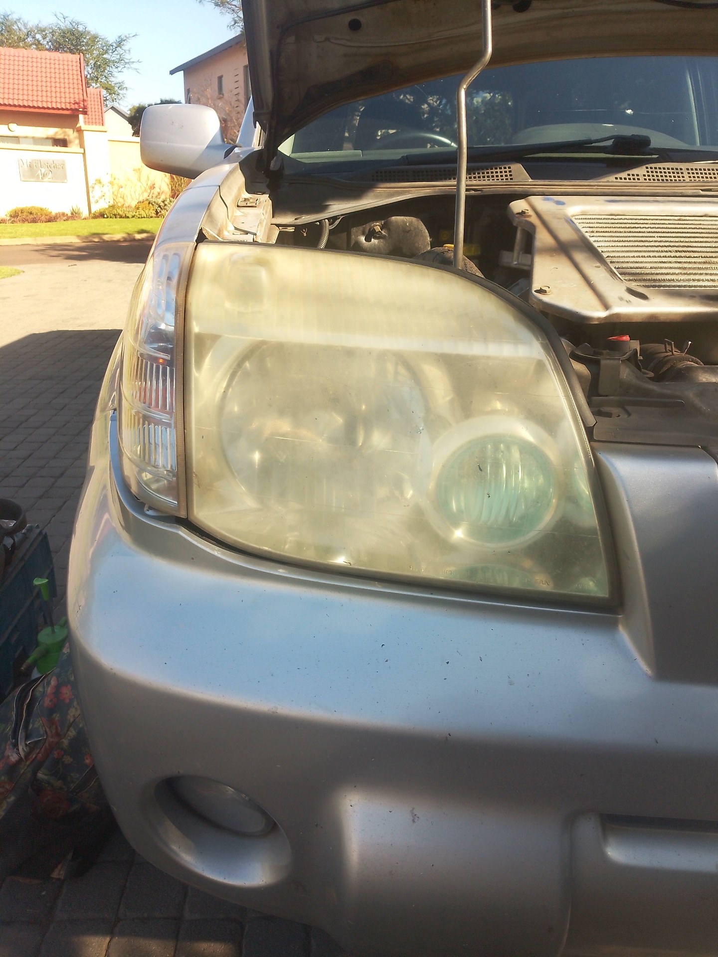 Headlight before restoration